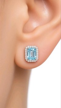 585 Gold Ohrringe Creolen Blautopas 2,5 ct - Bild 1