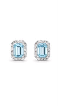 585 Gold Ohrringe Creolen Blautopas 2,5 ct - Bild 3