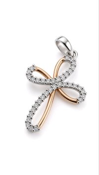 750 Gold Kreuz-Anhänger 0,25 ct Diamant Liebeskind - Bild 1