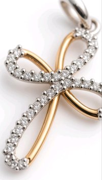 750 Gold Kreuz-Anhänger 0,25 ct Diamant Liebeskind - Bild 2