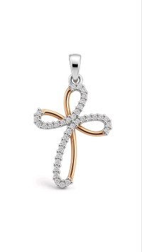 750 Gold Kreuz-Anhänger 0,25 ct Diamant Liebeskind - Bild 3