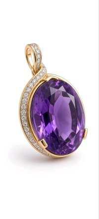585 Gold Anhänger Amethyst 8,3 ct & Diamanten - Bild 3