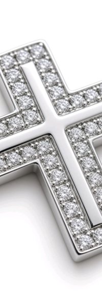 Kreuz-Anhänger 750 Gold mit Kette & Diamant - Bild 2
