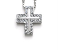 Kreuz-Anhänger 750 Gold mit Kette & Diamant - Bild 5