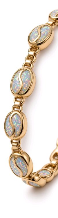 Armreif 585 Gelbgold Opal antik 19 cm - Bild 3