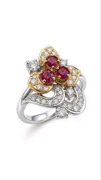 Verlobungsring 750 Gold Diamant 0,97 ct Rubin - Bild 3