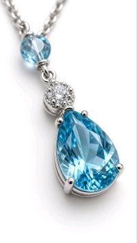 Collier 750 Gold Diamant 0,24 ct Topas - Bild 2
