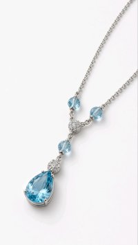 Collier 750 Gold Diamant 0,24 ct Topas - Bild 3