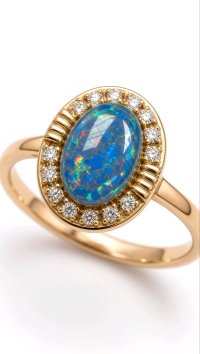 Ring 585 Gold mit Diamant 0,21 ct & Opal - Bild 2