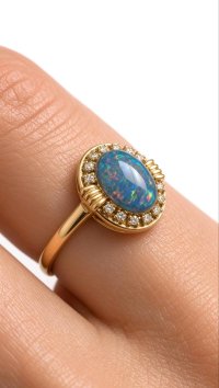 Ring 585 Gold mit Diamant 0,21 ct & Opal - Bild 3