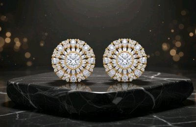 Ohrringe 750 Gold Creolen 1,1 ct Diamant