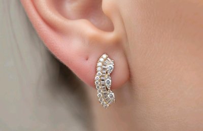 Ohrringe 750 Gold 18K 0,5 ct Diamant Stecker Creolen