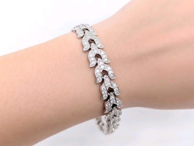 Armreif 585 Gold 3,84 ct Diamant F-H VVS