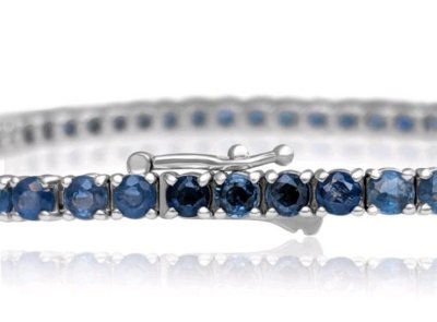 Tennisarmband 585 Gold Saphir 8,83 ct