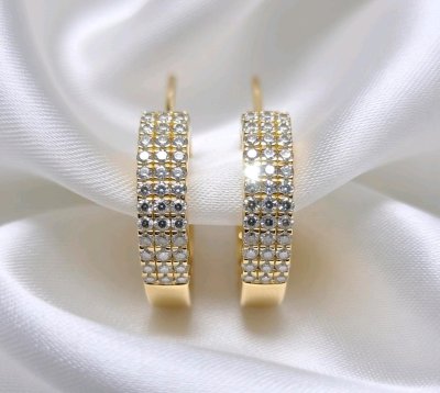 Ohrringe 585 Gold Creolen 0,23 ct Diamant