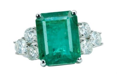 Verlobungsring 585 Gold Smaragd Diamant 10,49 ct