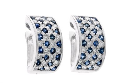 Creolen 750 Gold 1,2 ct Diamant & Saphir