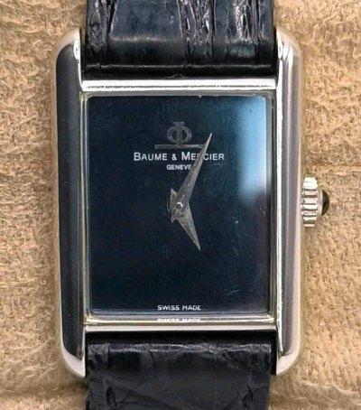 Baume & Mercier Herrenuhr 750 Gold Lederband