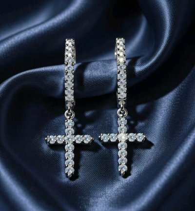 Ohrstecker 585 Gold Diamant 0,55 ct Kreuz