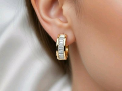 Ohrringe 585 Gold 0,64 ct Diamant Stecker Creolen