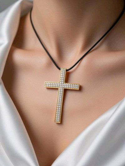 Kreuz-Anhänger 585 Gelbgold mit 0,25 ct Diamant