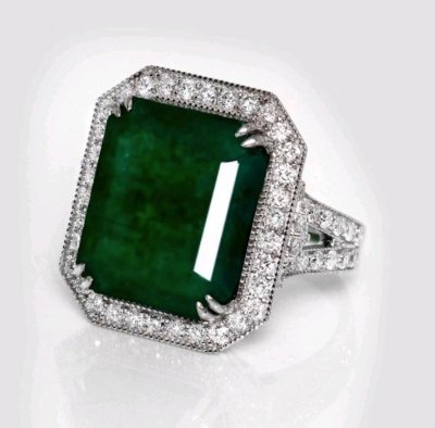Verlobungsring 585 Gold mit Smaragd & Diamant 12,79 ct