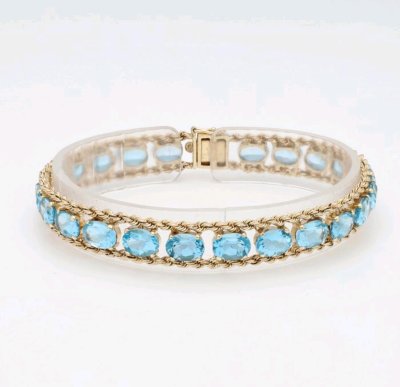 Armreif 585 Gold Blautopas 25 ct