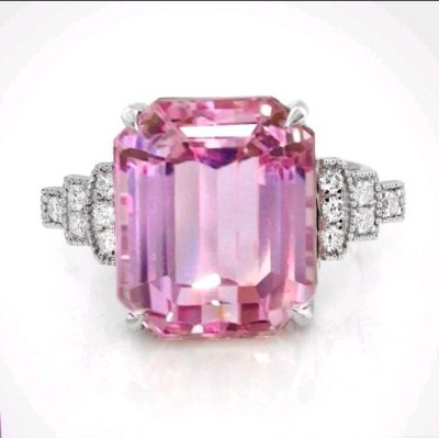 Verlobungsring 585 Gold 14K Kunzit 19,88ct Diamant