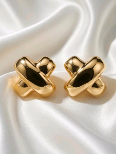 Ohrringe 750 Gelbgold 18K Stecker Creolen Neu