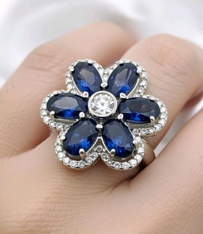 Ring 585 Gold Saphir 1,2 ct Diamant 0,4 ct