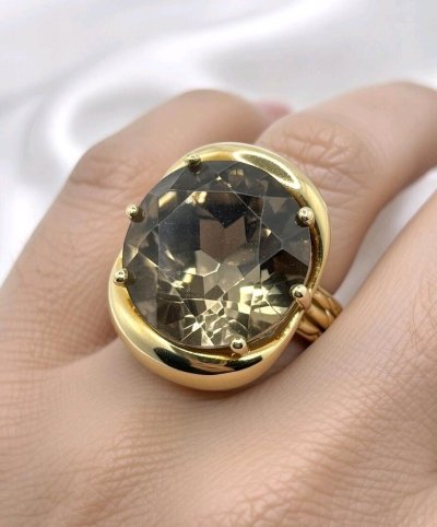 Ring 585 Gelbgold mit Rauchquarz