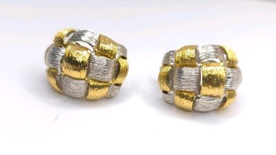 Ohrstecker 750 Weißgold 18 Karat Designer