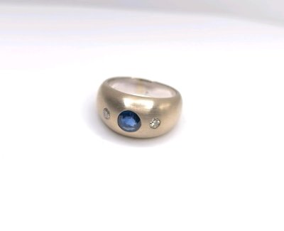 Ring 585 Gelbgold Saphir 0,55 ct Diamant 0,2 ct