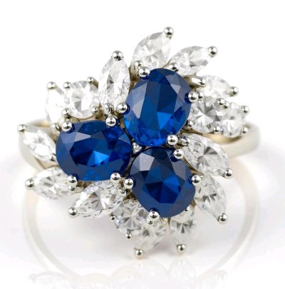 Ring 750 Gold Diamant & Saphir 1,75 ct