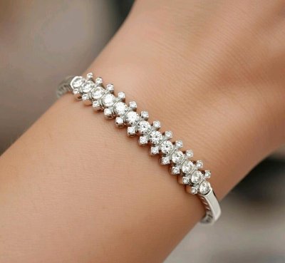 Diamant-Armreif 750 Weißgold 3,3 ct
