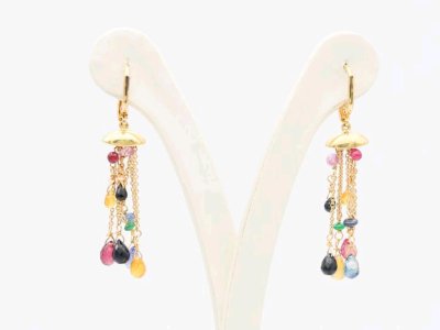 Ohrstecker 750 Gold mit Saphire und Diamant