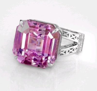 Verlobungsring 585 Gold Kunzit 16,3 ct Diamant