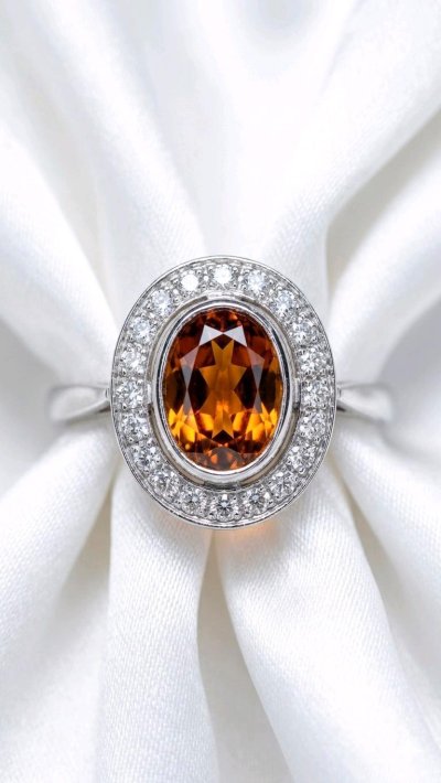 Antiker Ring 585 Gold mit Diamant & Citrin