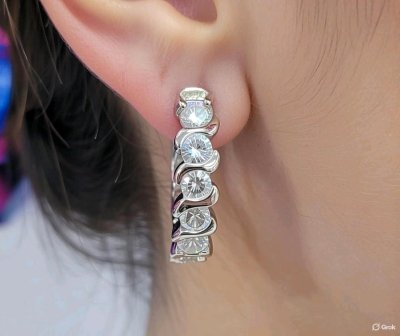 750 Gold Ohrringe 2,2 ct Labor-Diamanten