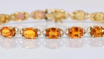 Armreif 750 Gold mit Saphir und Diamant 18,10 ct