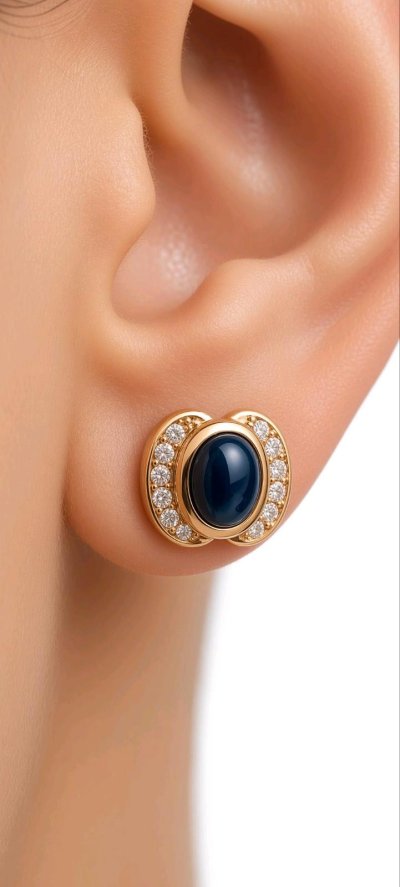 Ohrstecker Creolen 750 Gold Diamant Saphir