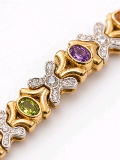 Tennisarmband 585 Gold Diamant & Saphir 4,5 ct