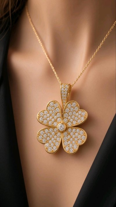 Anhänger 750 Gelbgold 2,1 ct Diamant Blume