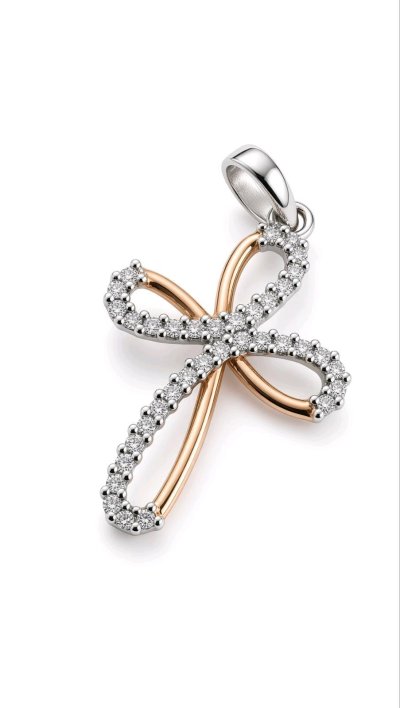 750 Gold Kreuz-Anhänger 0,25 ct Diamant Liebeskind
