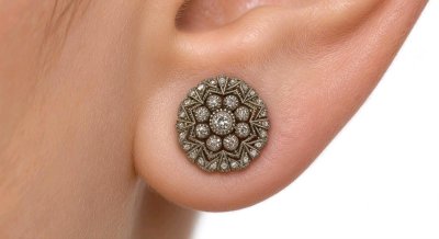 Ohrringe 585 Gold Diamanten 1,4ct Antik