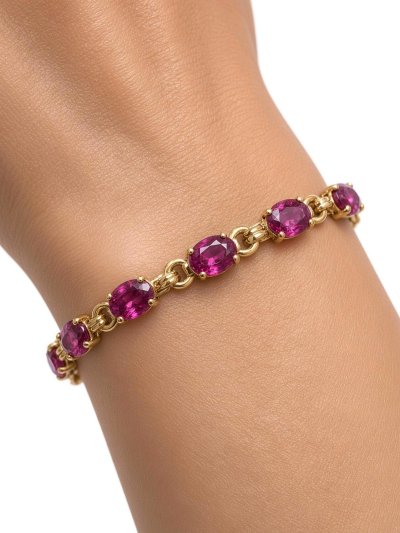 Rubin-Tennisarmband 585 Gold 6,5 Carat 18 cm