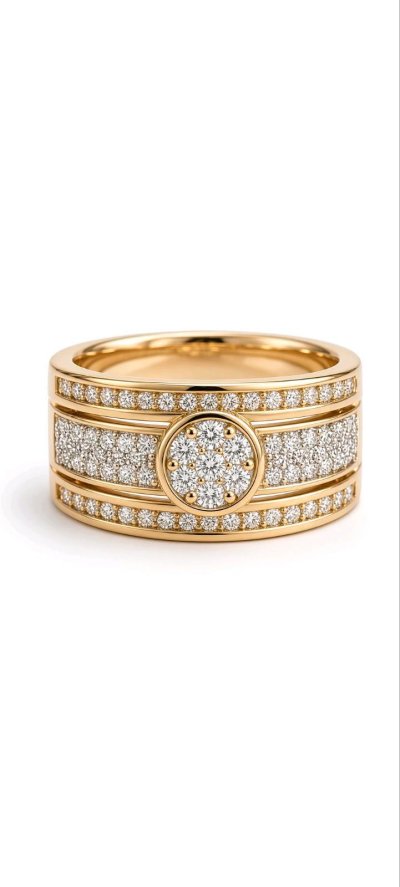 Siegelring 585 Gold Diamant 0,56 ct Iced Out
